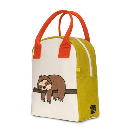 Fluf Organic Zipper Lunch Bag - Sloth