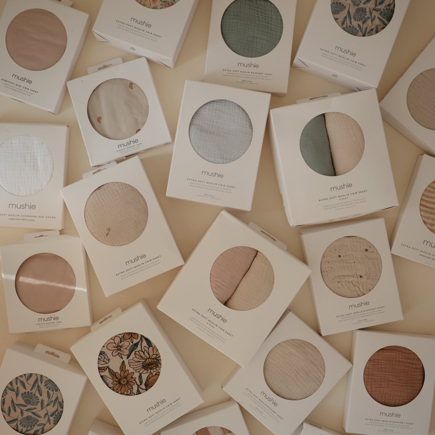 Mushie Extra Soft 2 Pack Muslin Crib Sheet
