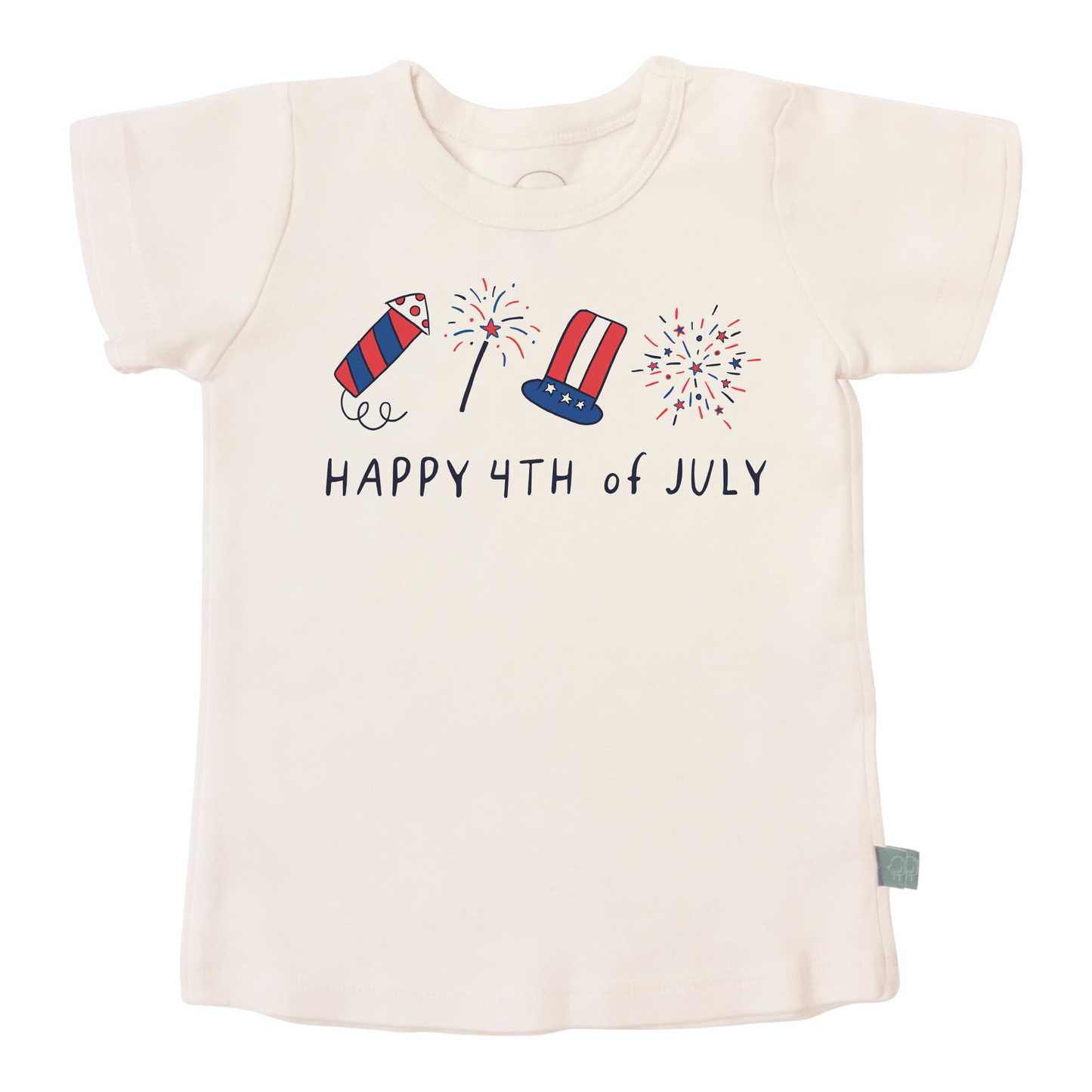 Organic Cotton Short Sleeve Tee - Happy 4th of July