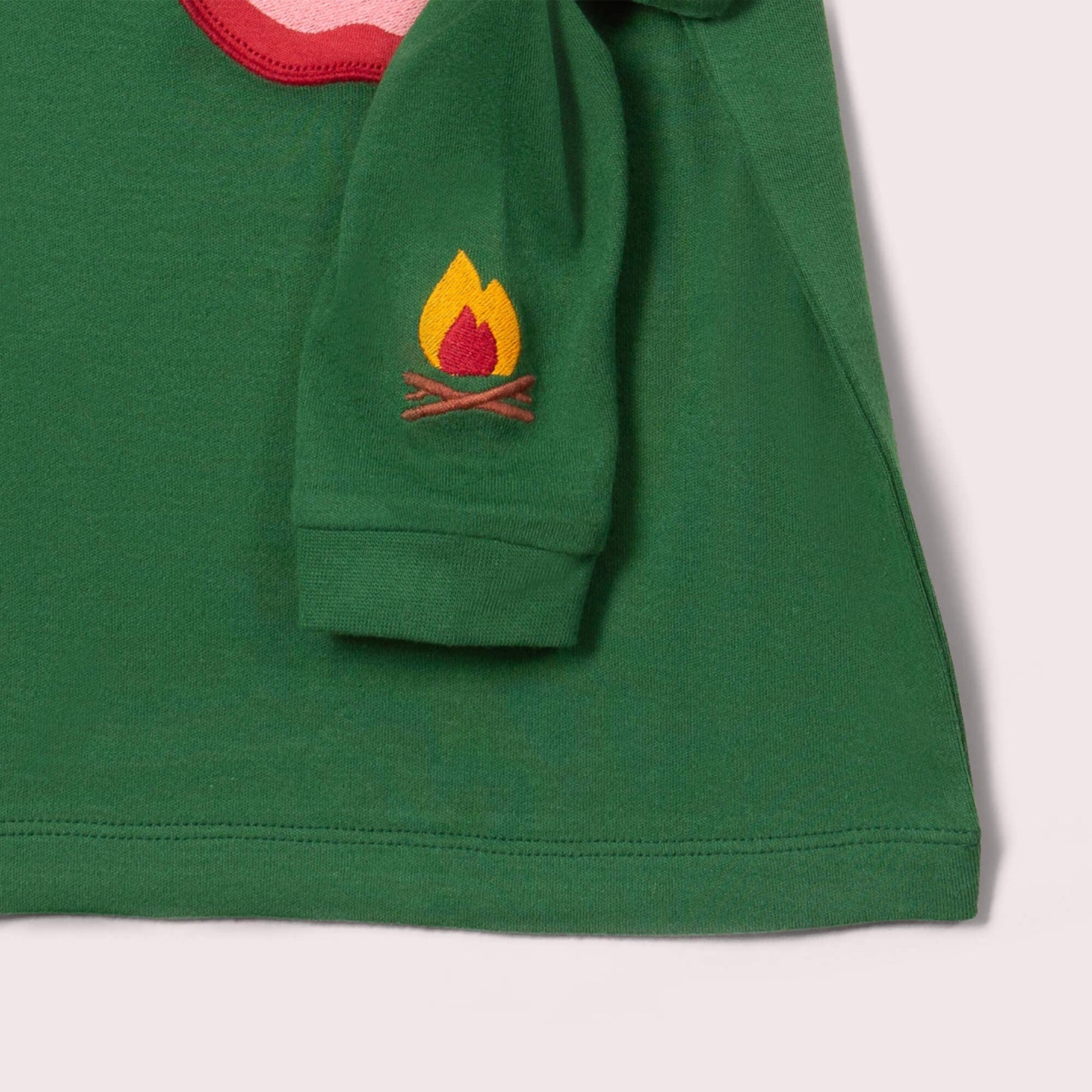 Long sleeved t-shirt- red apple appliqué