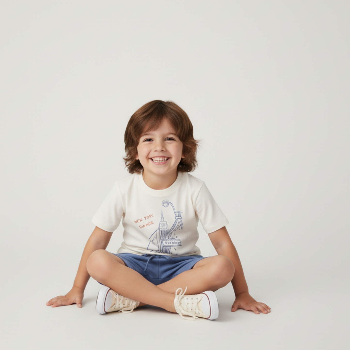 Organic Cotton Graphic Tee & Shorts Set - New York