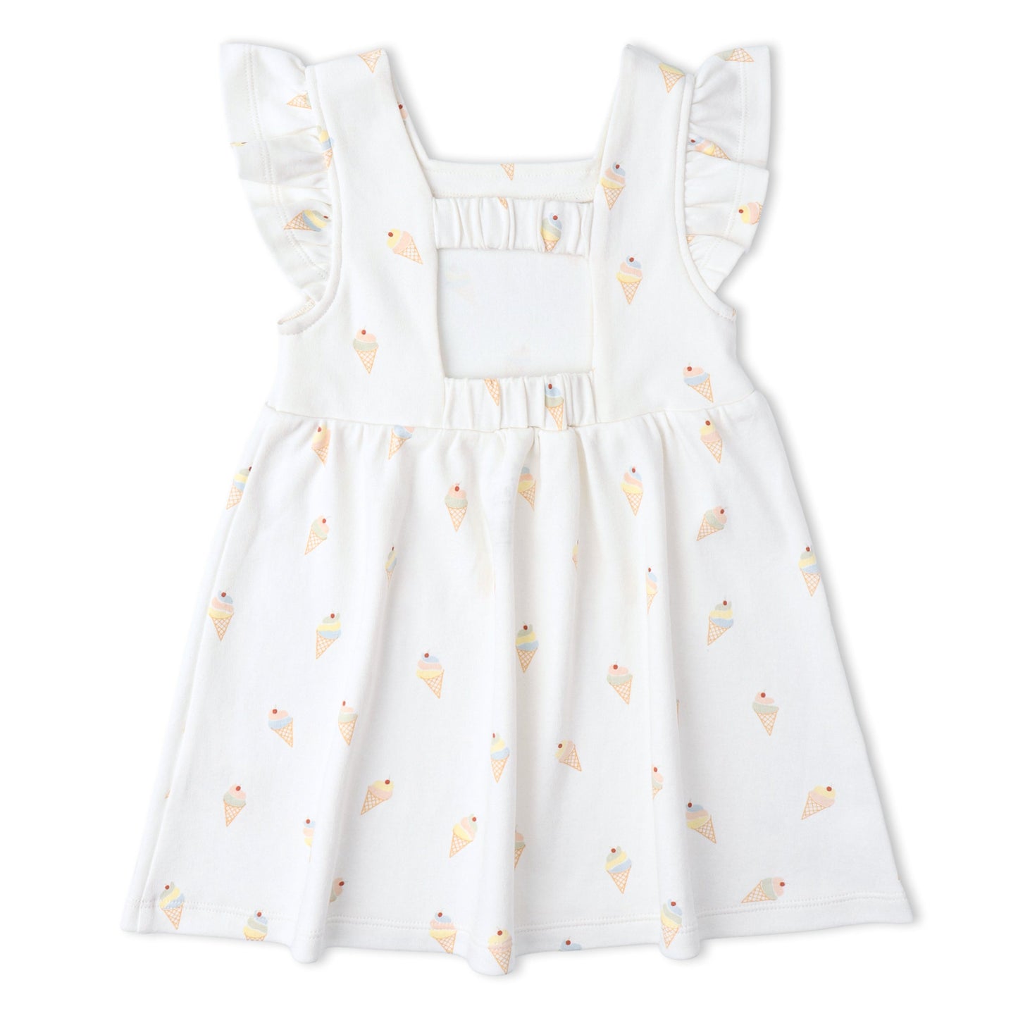Organic Cotton Cutout Back Dress - Ice Cream