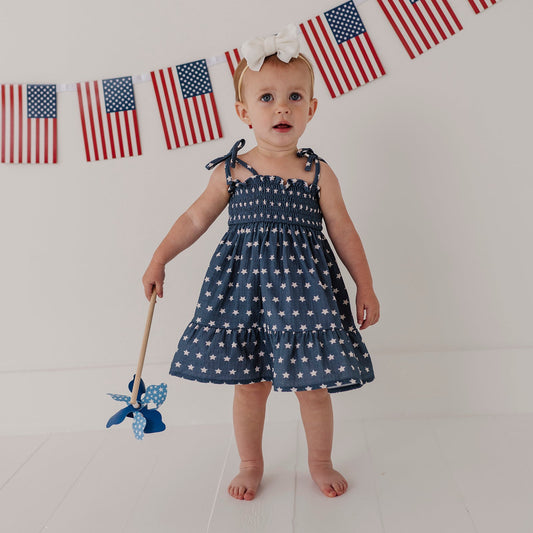 Cotton Tiered Mini Dress Set - American Stars