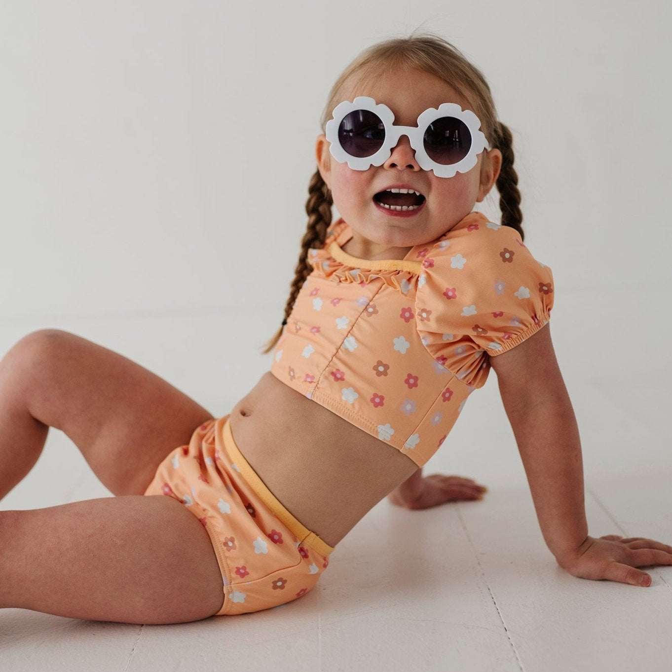 Recycled Polyester Puff Sleeve Two-Piece Swimsuit