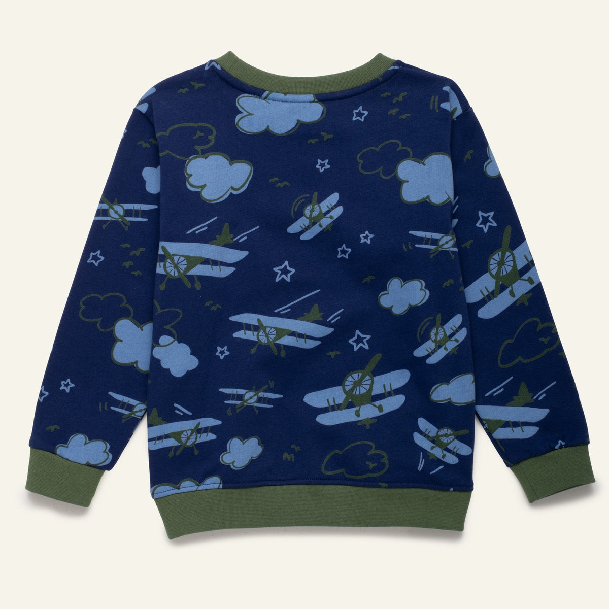 Organic Cotton Sweatshirt - Airplane Print