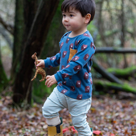 Little Green Radicals Organic Cotton T-Shirt & Jogger Playset - Blue Bears