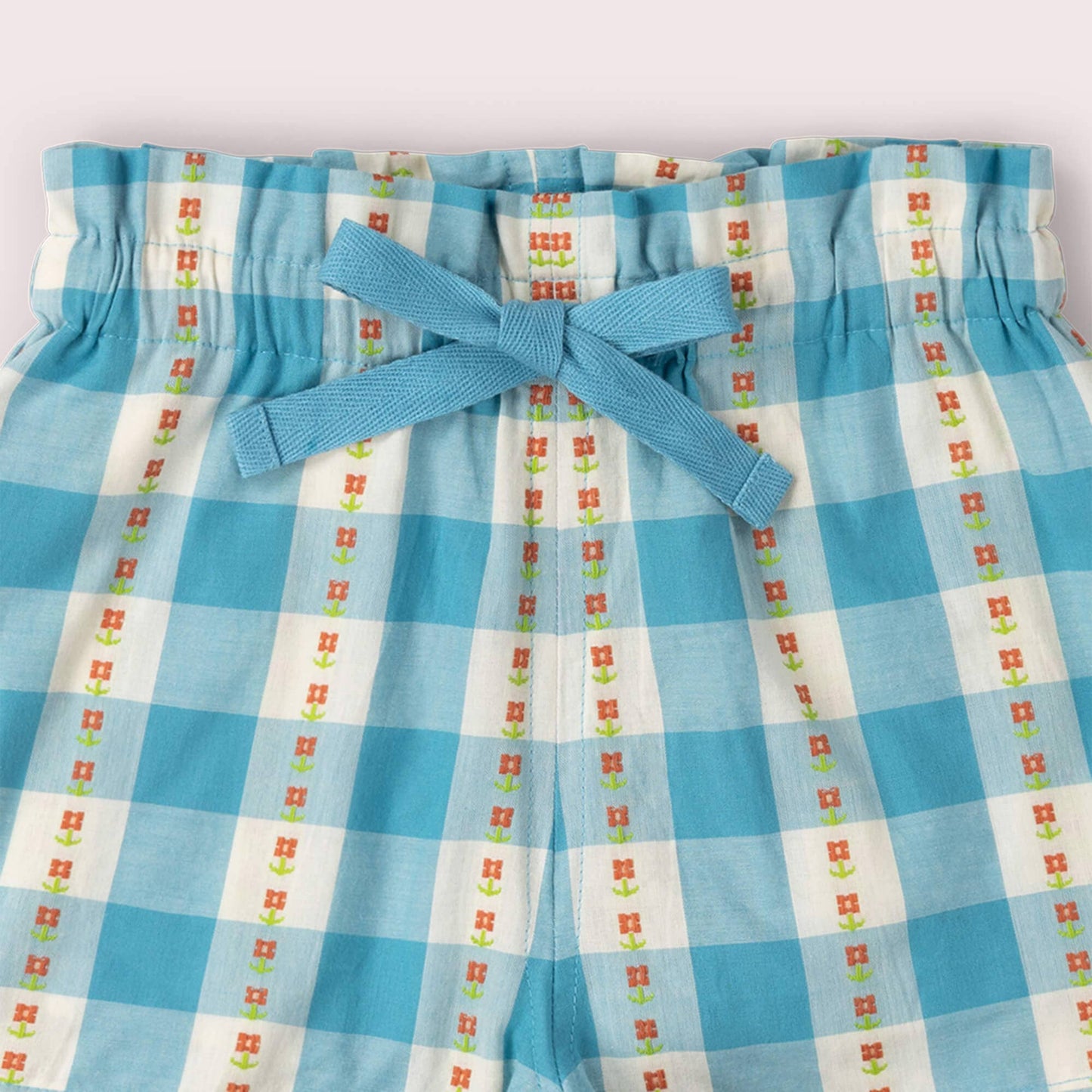 Organic Cotton Girls' Shorts - Blue Flowers | Little Green Radicals