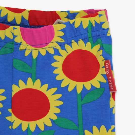 Organic Cotton Sunflower & Bee Print Kids Leggings | Toby Tiger