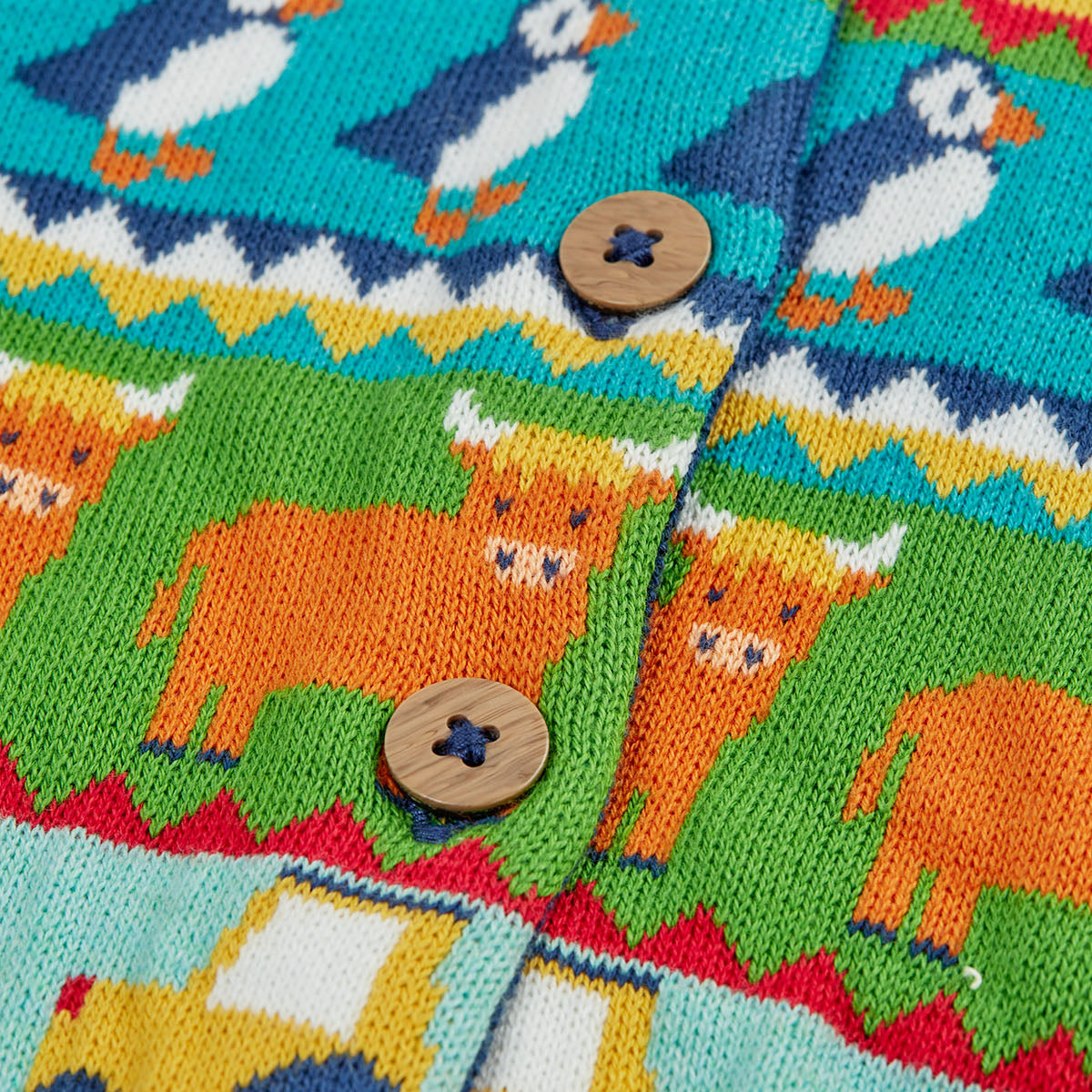 Frugi Organic Cotton Fair Isle Cardigan - Farm