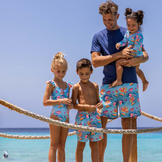 Snapper Rock Sustainable Boys' Swim Short- Kaleido Fish