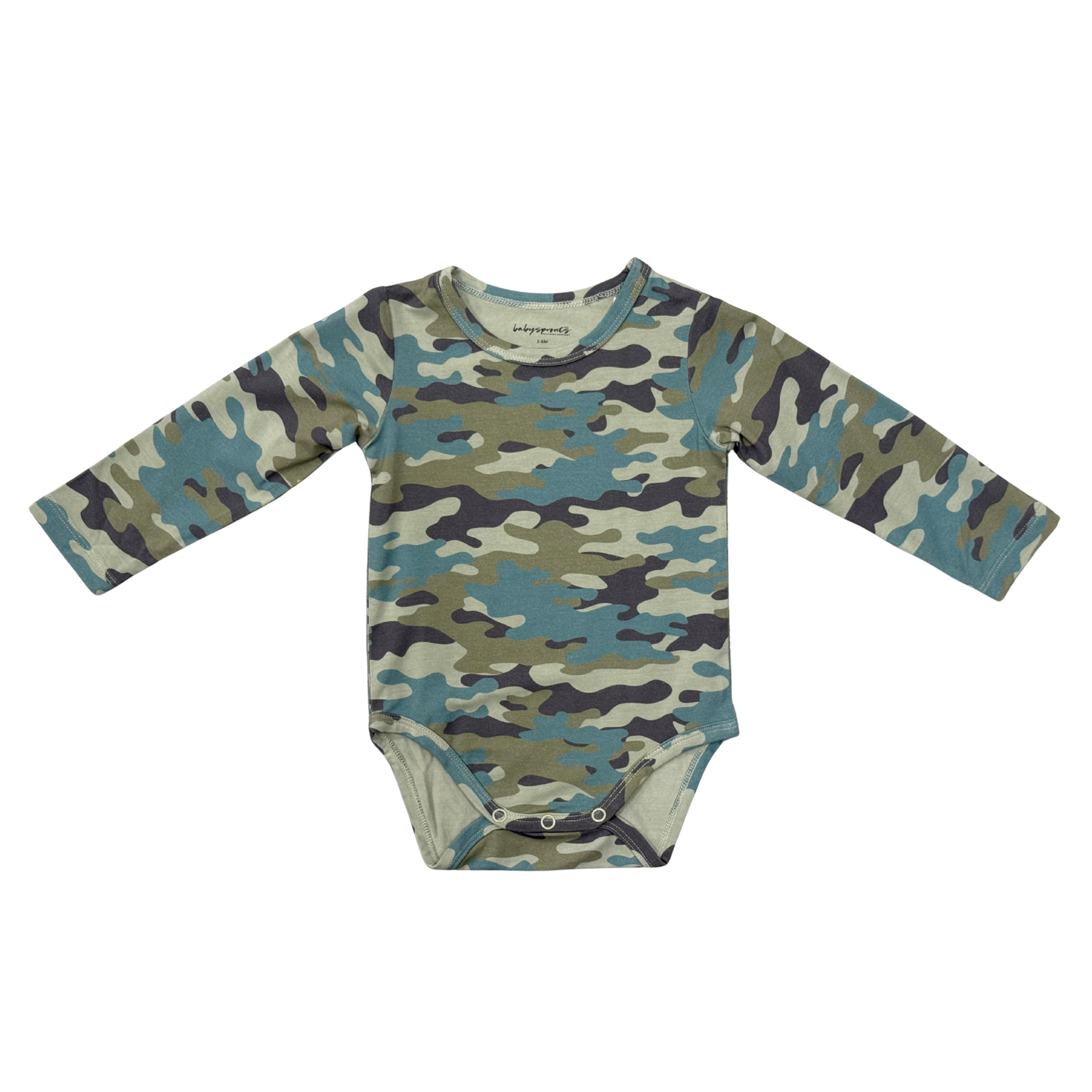 Bamboo Long Sleeve Bodysuit - Camouflage