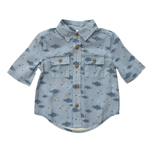 Boys Viscose Utility Shirt with Chest Pockets - Kids Button Up | babysprouts