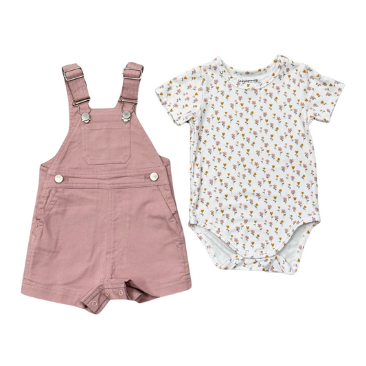 Baby Cotton Overalls Set with Bamboo Bodysuit - Cute Baby Outfit | babysprouts