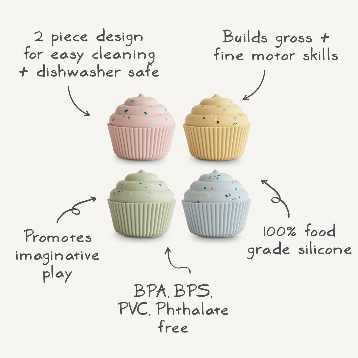 Mushie Mix & match toy set- cupacke