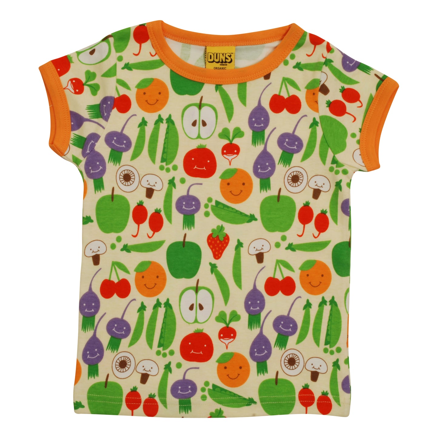 DUNS Sweden Organic Kids' Short Sleeve Top- Harvest, Transparent Yellow