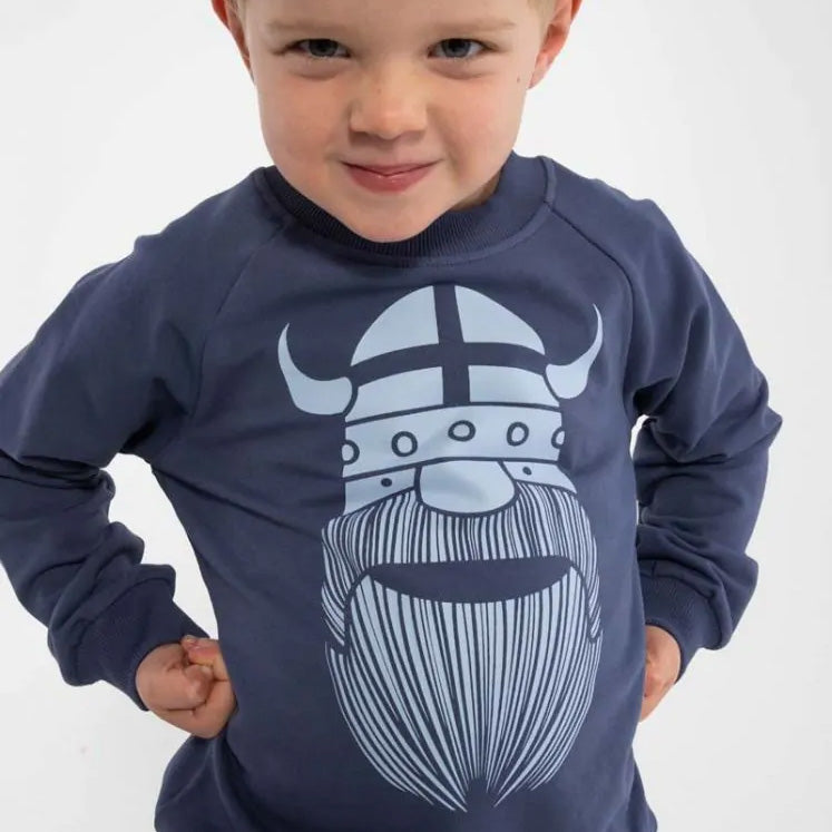 Boy wearing Danefae Sweatshirt- gray marine Erik