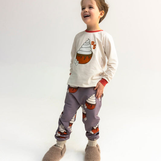 Dear Sophie Organic Kids' Joggers- Hot Chocolate, Taupe