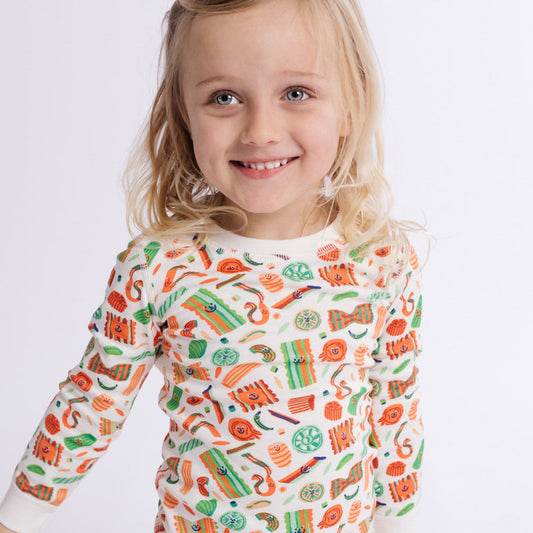 Pasta Festa Organic Pima Cotton Pajama Set | Dodo Banana