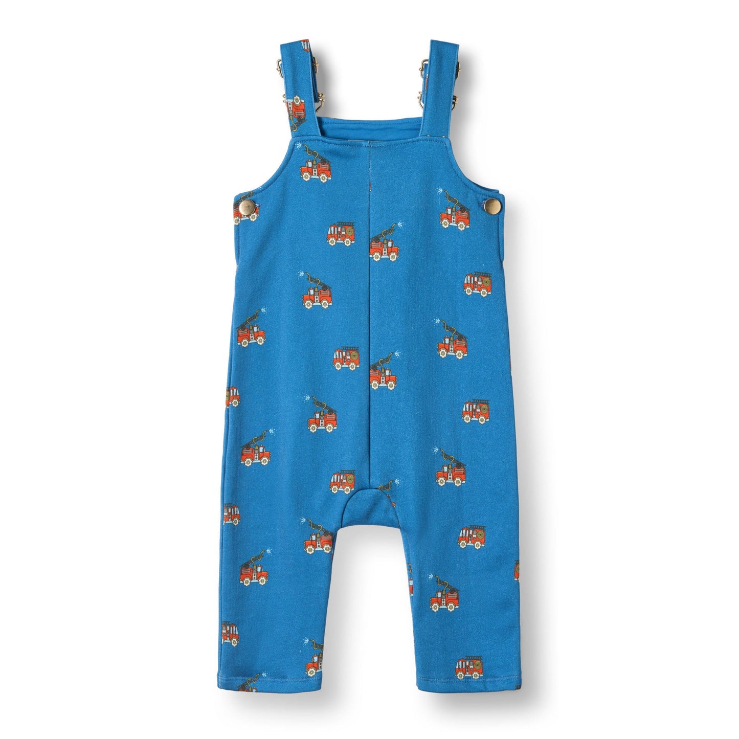 Småfolk Organic Baby Overalls- Fire Truck, Blue