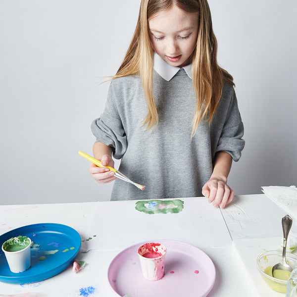 Girl using Eco-Kids Milk paint