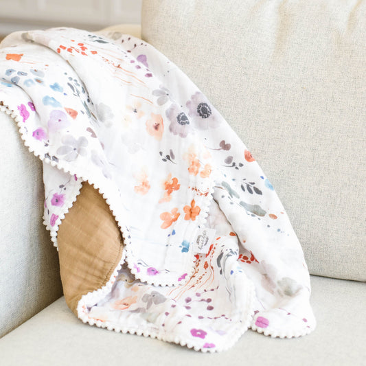 Fawn & Foster organic Muslin gauze quilt- violet*