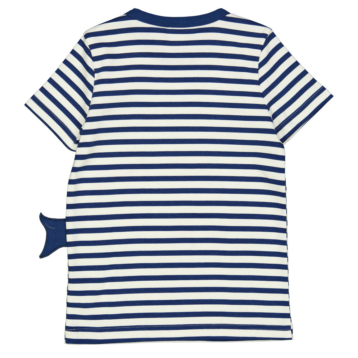 Fred's World organic Short sleeved t-shirt- shark appliqué, back