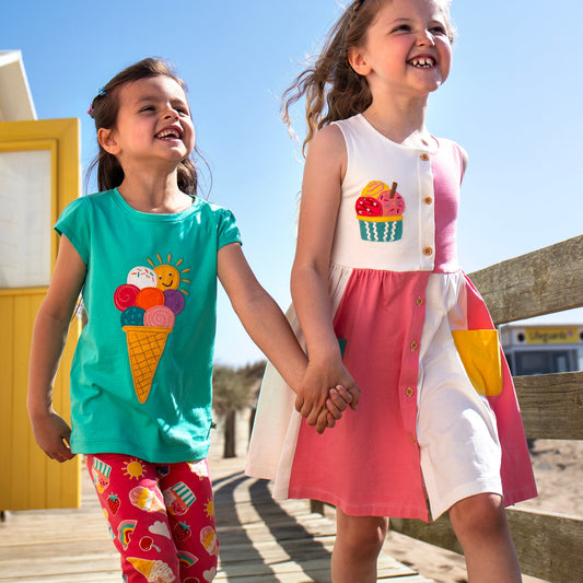 Frugi Organic Cotton Girls Bike Shorts - Summer Print