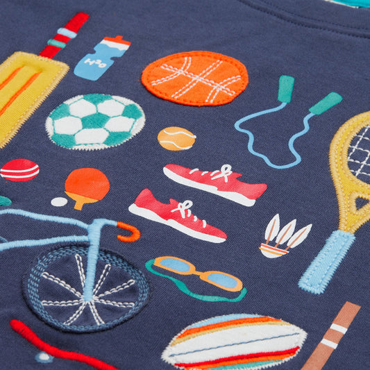 Frugi Organic Short-sleeved t-shirt- sports appliqué