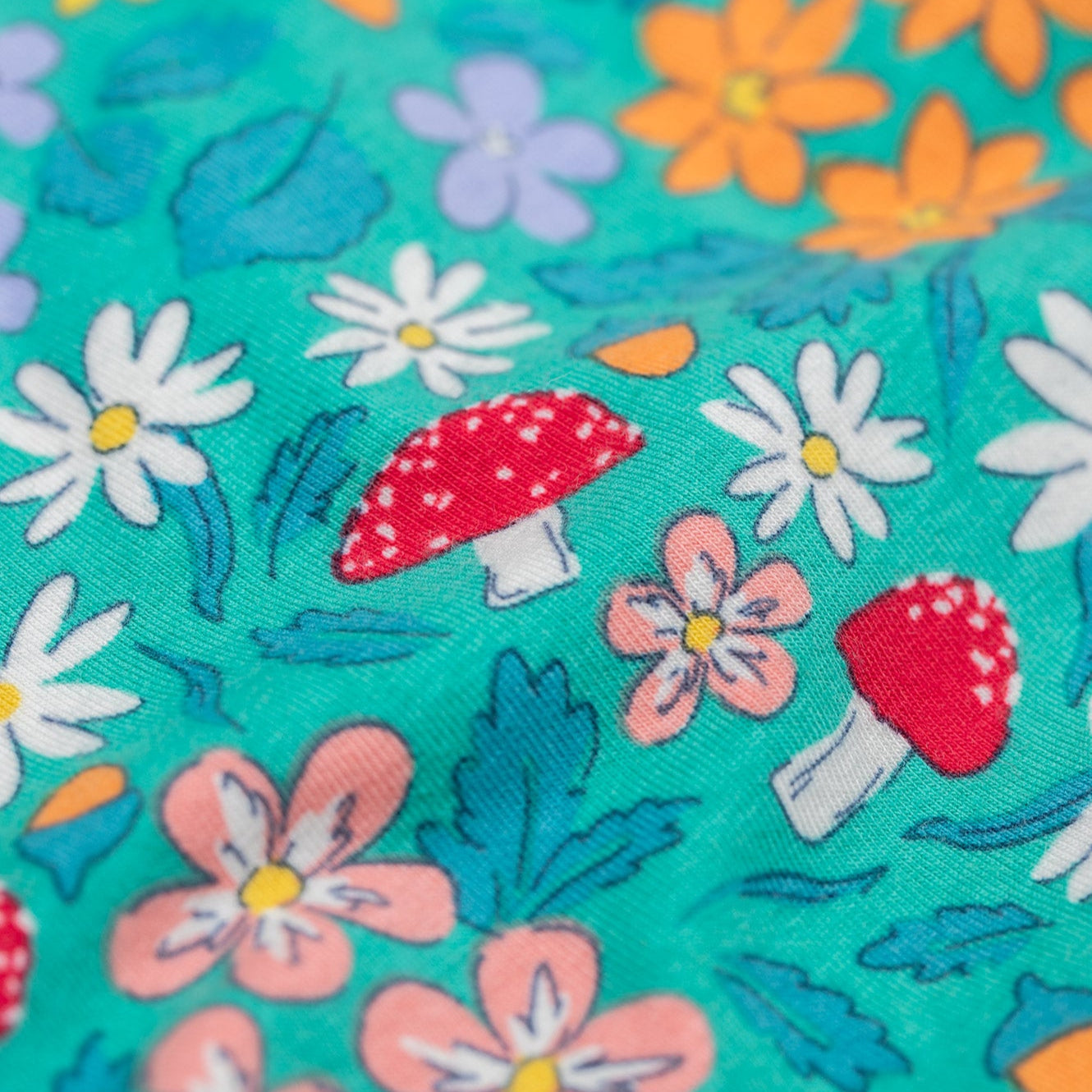 Frugi Organic Girls' Sofia Long-Sleeved Skater Dress- Wild Woods