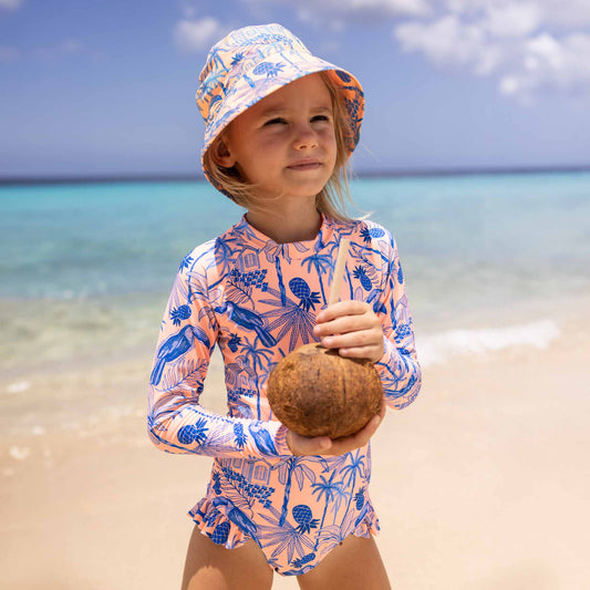 Snapper Rock Sustainable Leg Frill Surf Suit- Tropicana Vacay