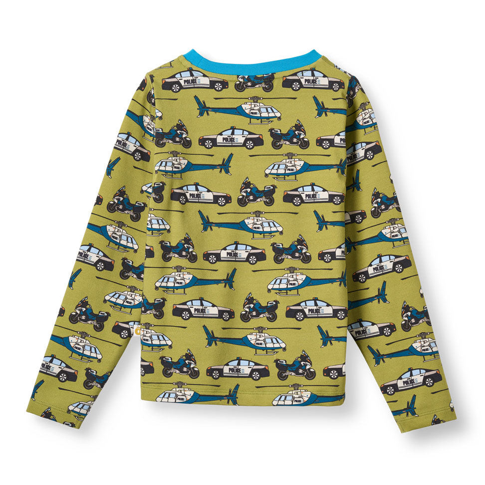 Smafolk Organic Cotton Long Sleeve T-Shirt - Police Vehicles