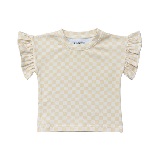 Girls Bamboo Viscose Ruffle Sleeve Top - Feminine Kids Shirt | babysprouts