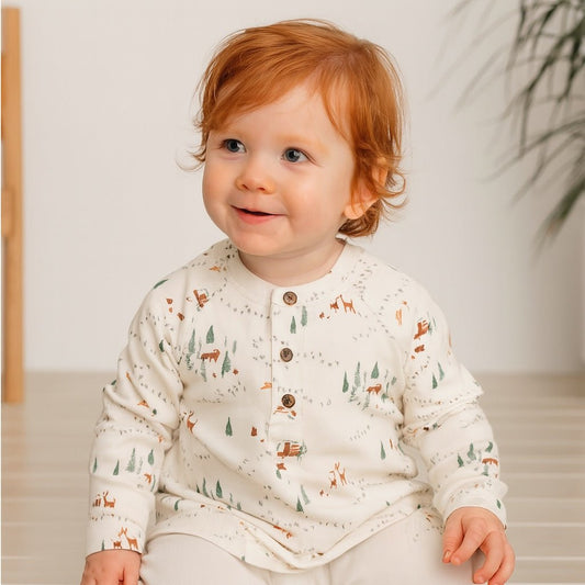 Into the Woods Organic Cotton Henley - Finn + Emma