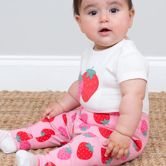 Organic Cotton Baby Leggings Strawberry Print | Kite Clothing