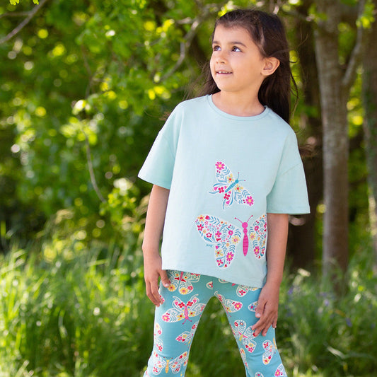 Organic Cotton Short Sleeve T-Shirt Butterfly Print | Kite Clothing