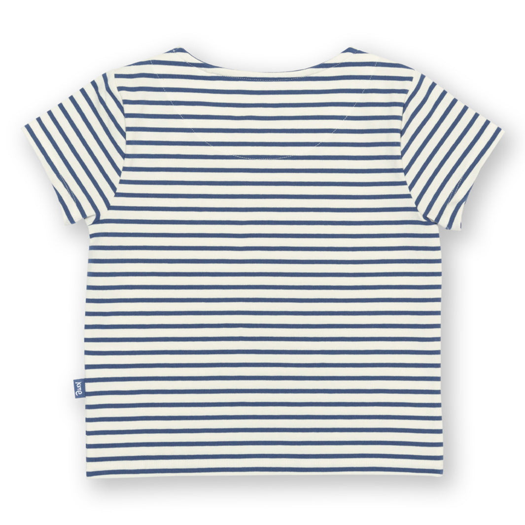 Kite organic T-shirt- dachshund appliqué, back