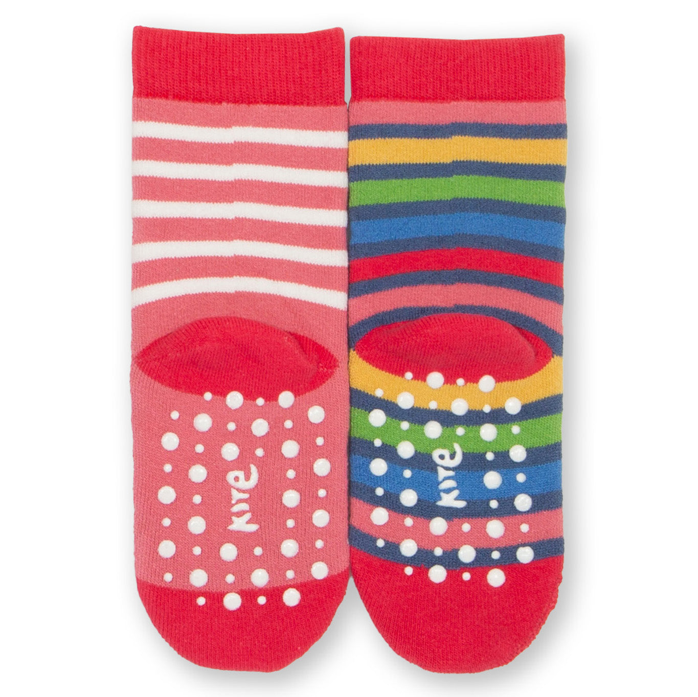 Kite Clothing Organic Girls' Grippy Socks 2-Pack- Mouse Pink