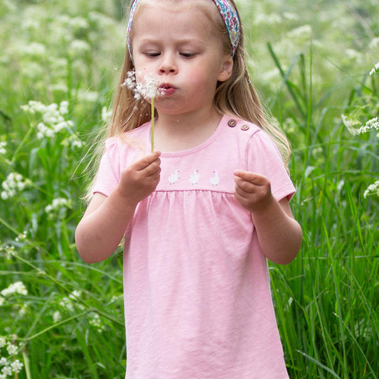 Organic Cotton Short Sleeve Tunic Little Duck Print | Kite Clothing