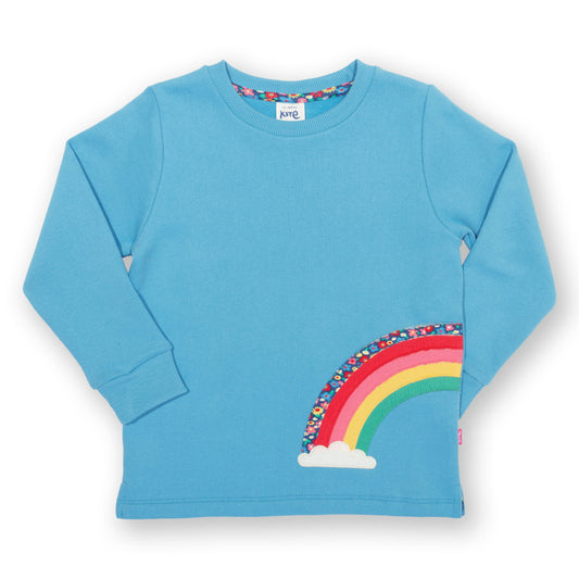 Kite organic Sweatshirt- rainbow appliqué, girls