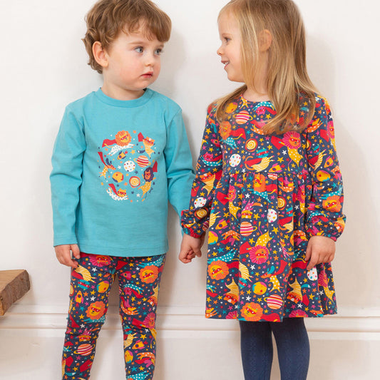 Girl wearing Kite organic Super me dress