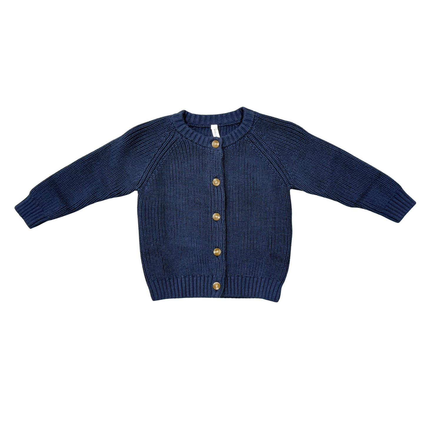 Cotton Knit Cardigan - Navy