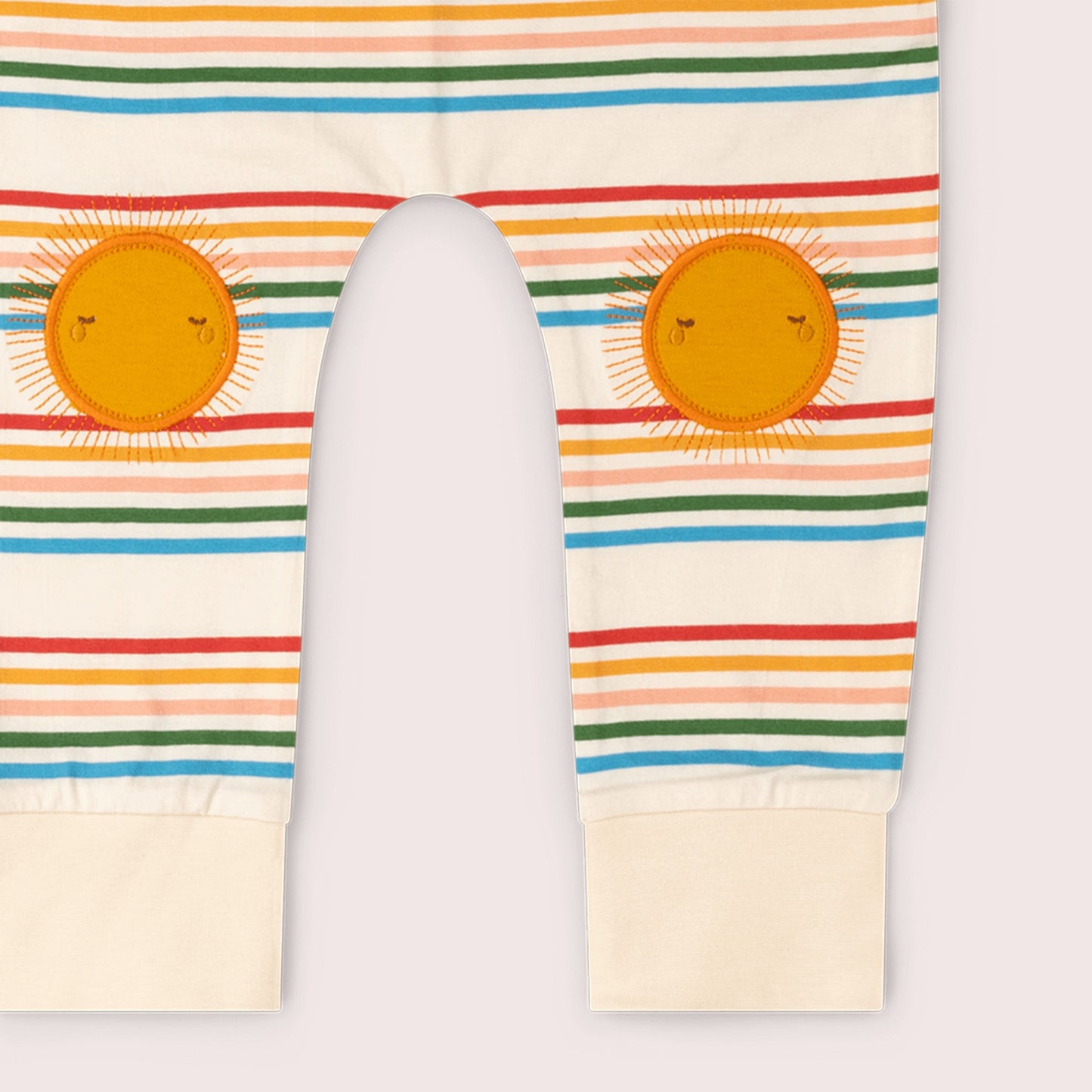 Organic Cotton Sun Rays Knee Patch Striped Joggers | Little Green Radicals