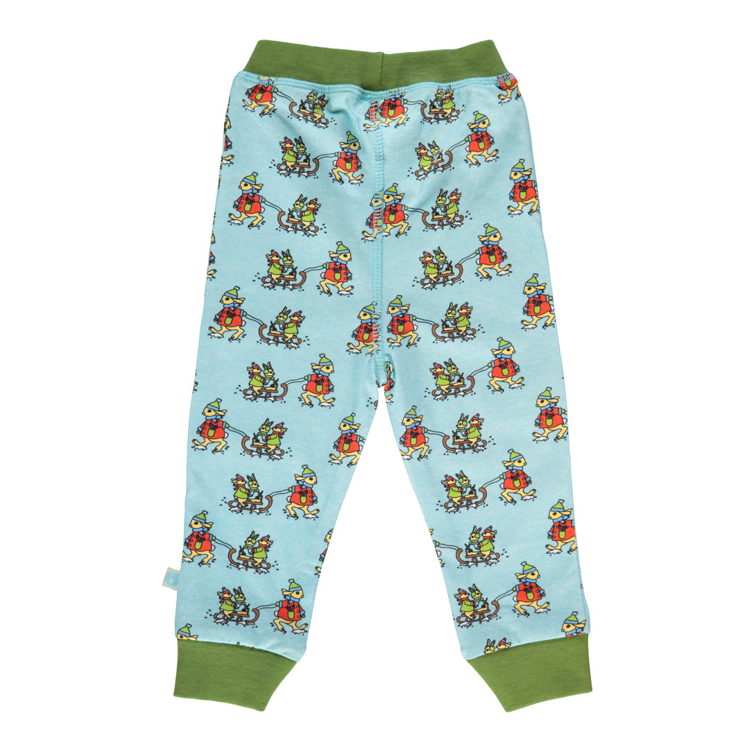 Smafolk organic Pants- sledding rabbits, back