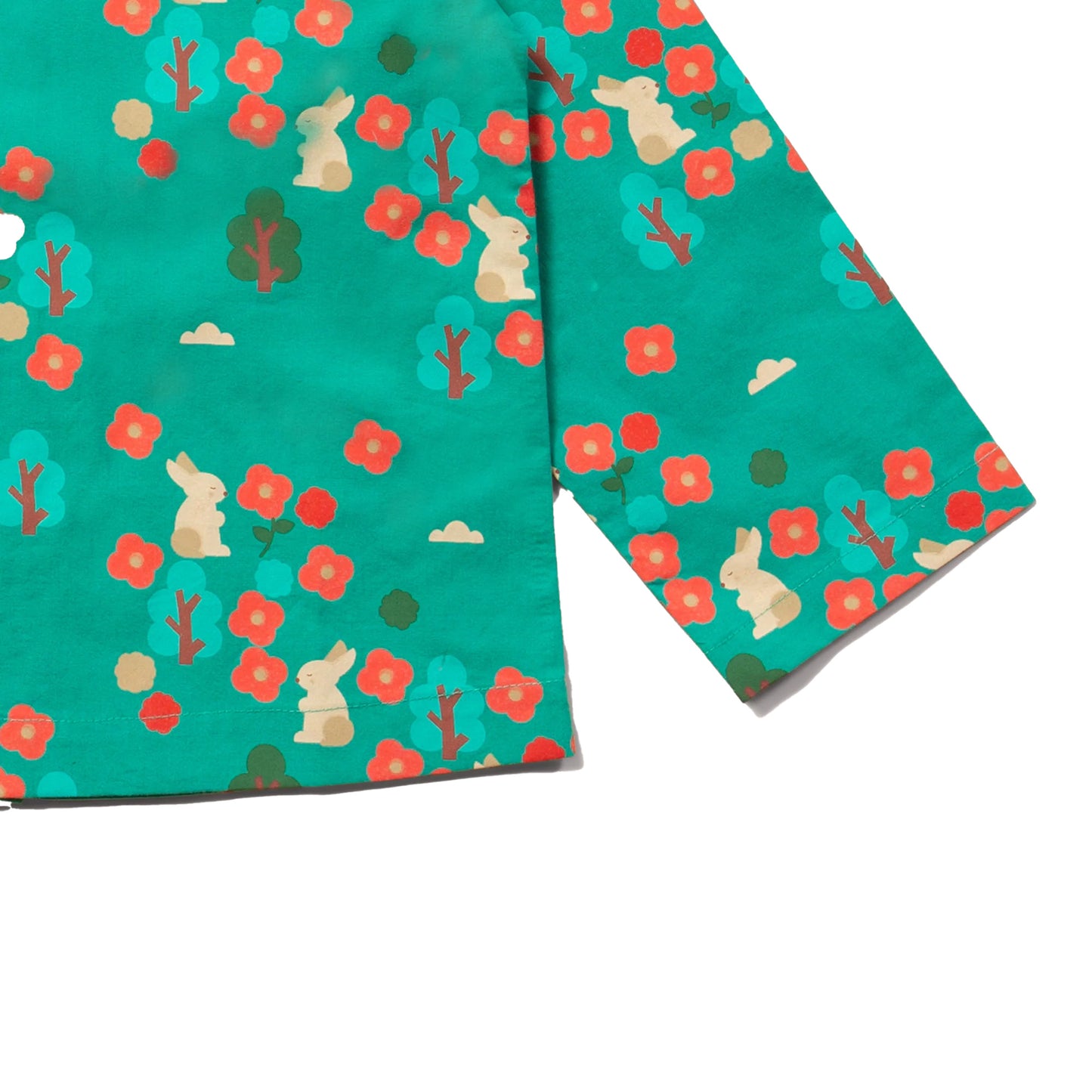 Little Green Radicals organic Forest walk frill collar shirt