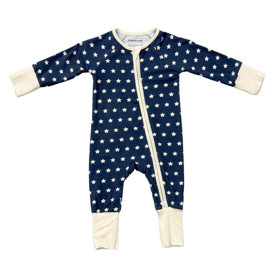 Bamboo Long Sleeve Zip Romper - Americana Prints