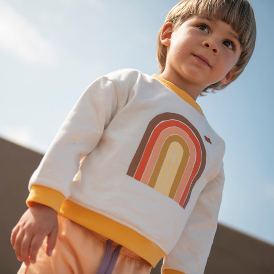 Organic Cotton Sweatshirt - Vintage Rainbow