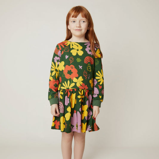Mon Coeur Organic Cotton Long Sleeve Dress - Wildflower
