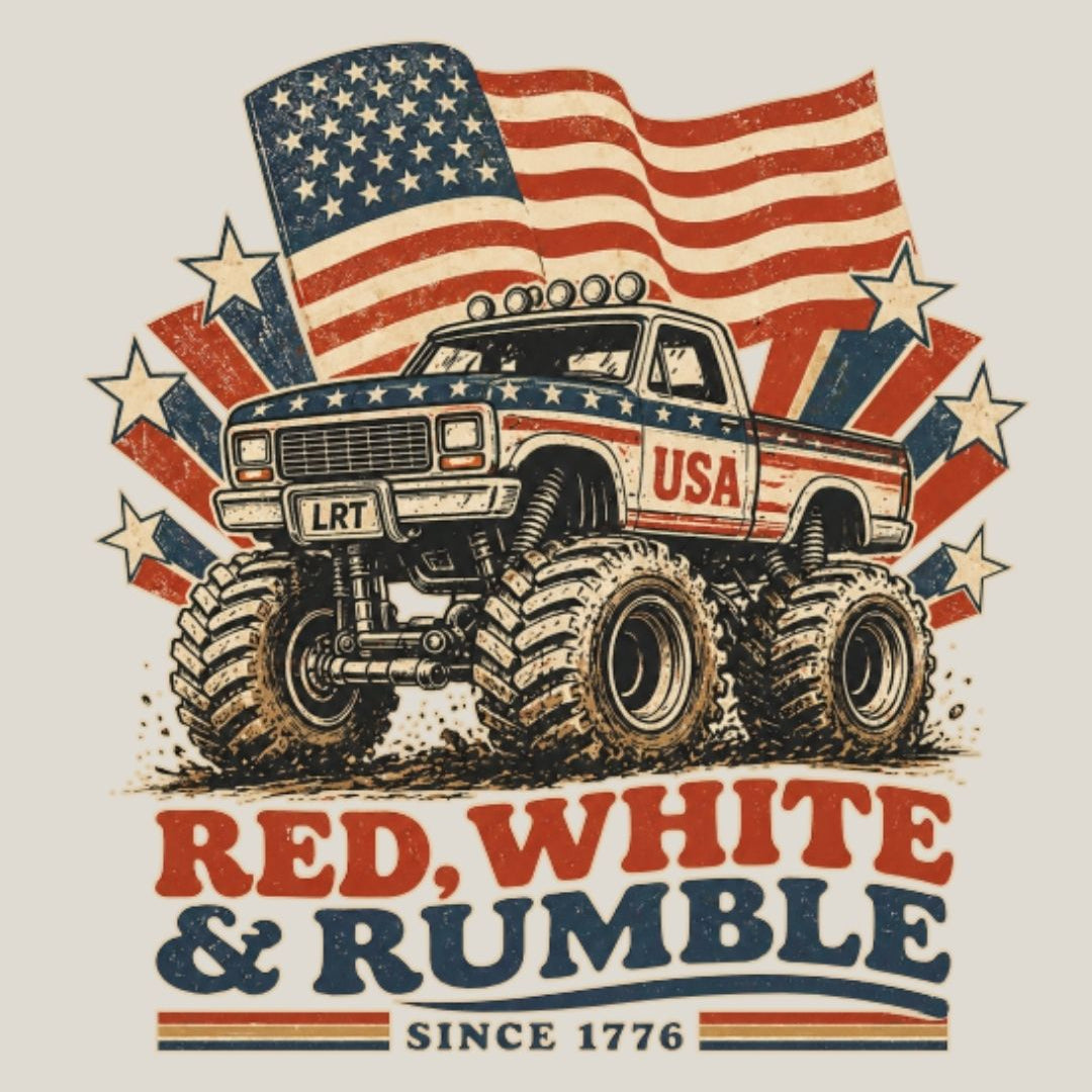 Organic Cotton Short Sleeve T-Shirt- Red, White & Rumble
