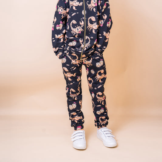 Mullido Organic Boys' Sweatpants- Scorpion, Black