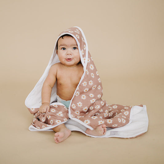 Mebie Baby Muslin Hooded Towel- Daisy Dream